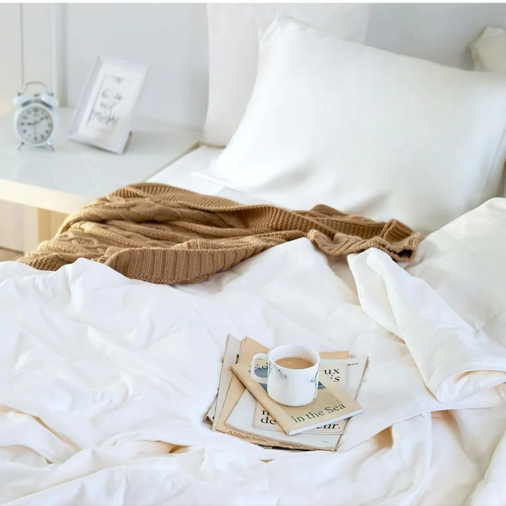 LilySilk 100% Silk Duvet/Comforter, White, for Four Season Machine Washable King